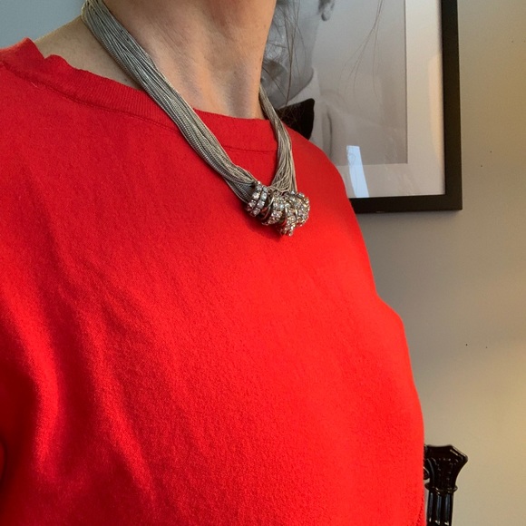 Multichain necklace with rhinestone pendants - Picture 2 of 8